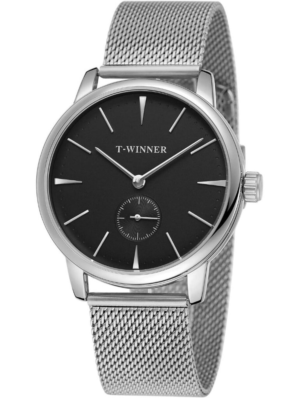 Men's Black Silver Beige Analog Sport Style Mechanical Hand-Wind Wrist Watch
